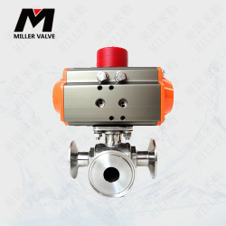 進口氣動三通衛(wèi)生球閥