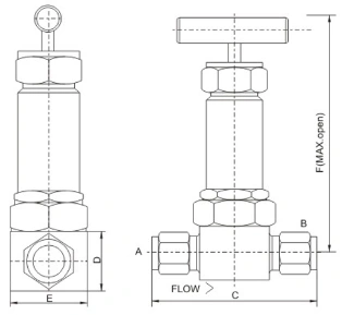 進口蒸汽氣動針型閥尺寸