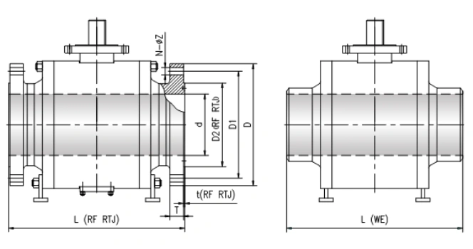 進口高溫球閥尺寸